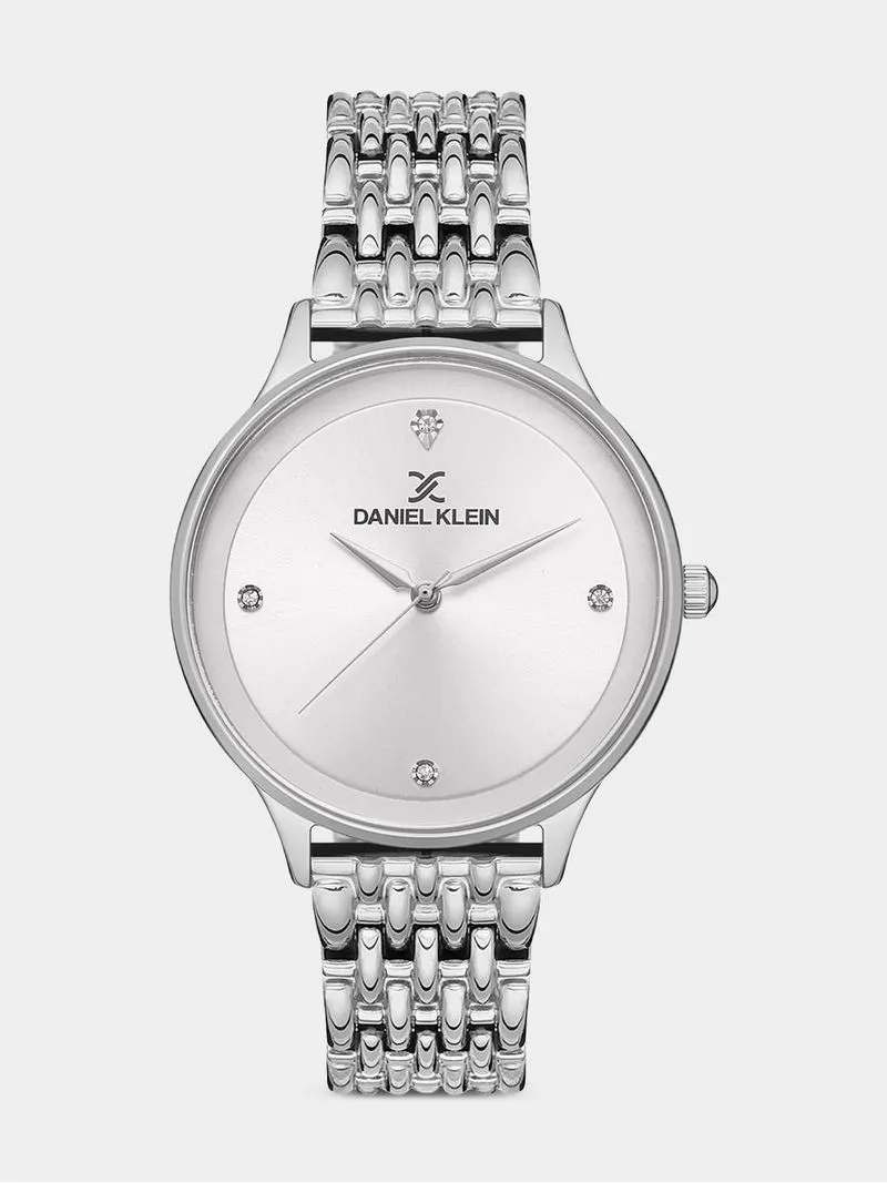 Daniel Klein Silver Plated Stainless Steel Bracelet Watch