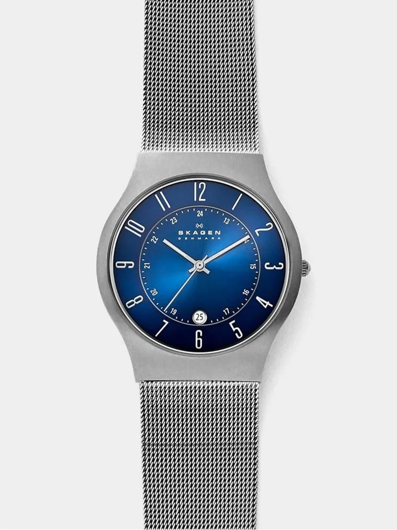 Skagen Men's Sundby Silver Plated Titanium & Stainless Steel Mesh Watch