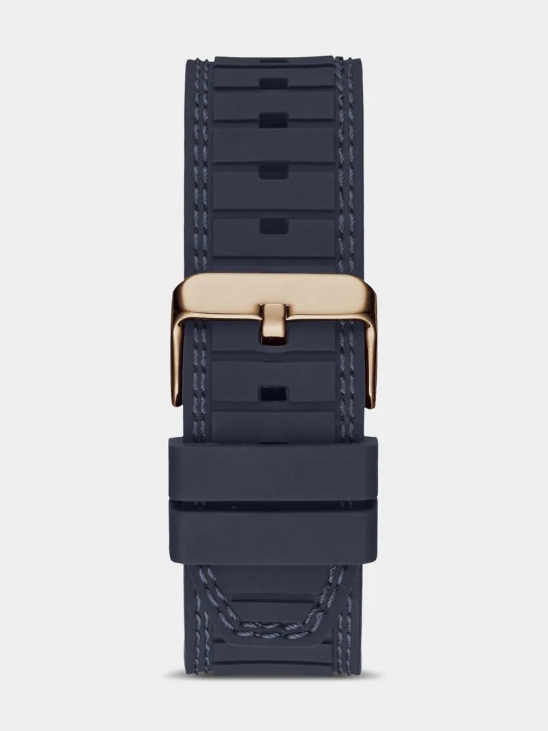 Guess Circuit Rose Plated Navy Silicone Chronograph Watch