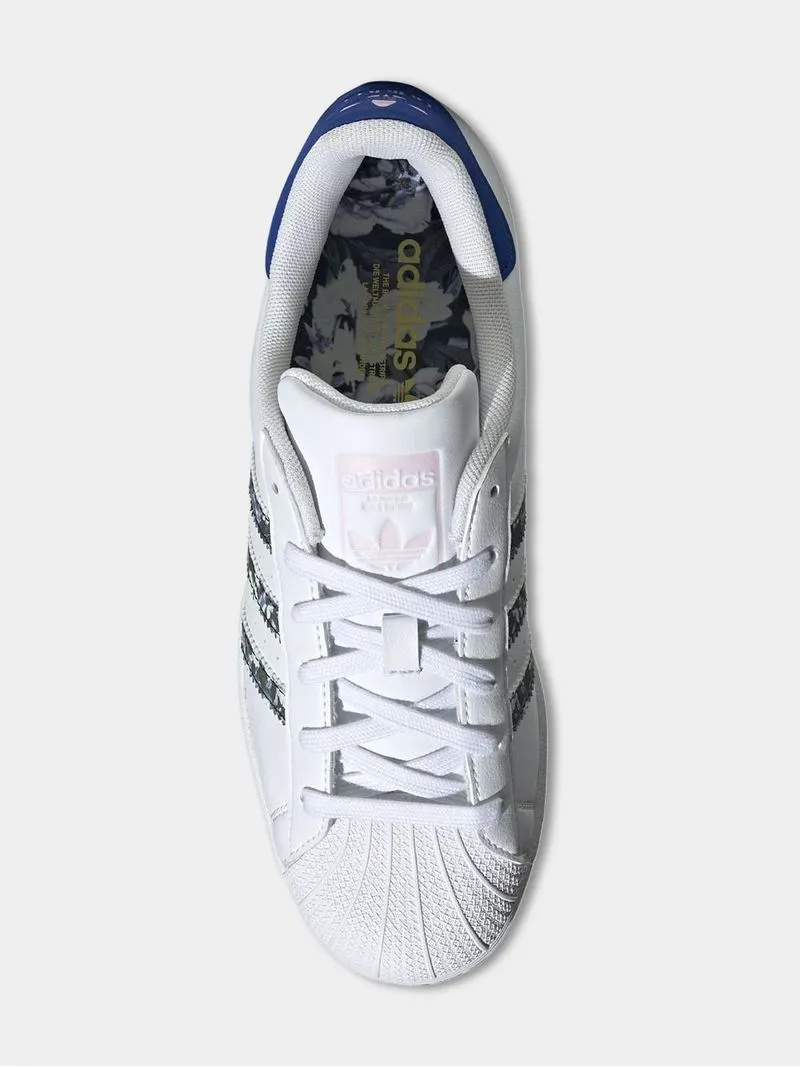adidas Originals Women's Floral Metaverse Superstar White Sneaker