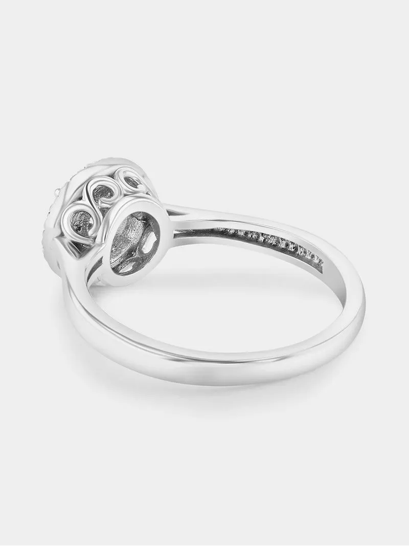 White Gold 0.35ct Diamond Round Halo Ring