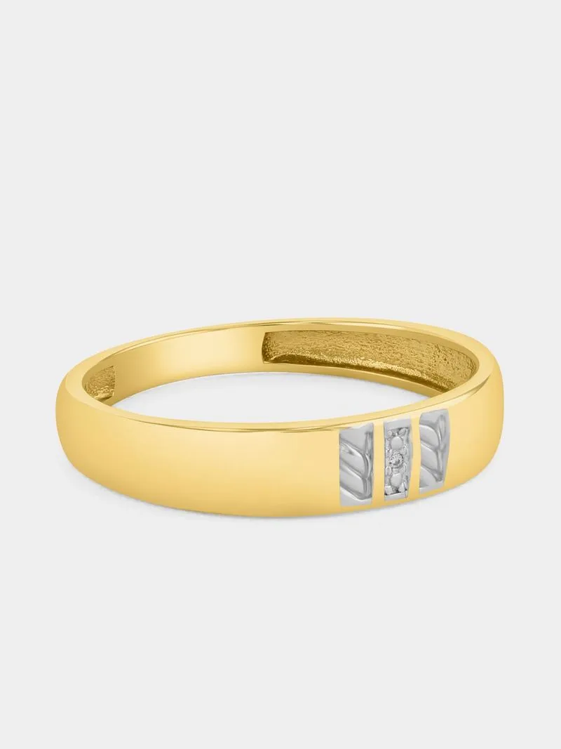 Yellow Gold Earth Grown Diamond Cushion Leaf Ring