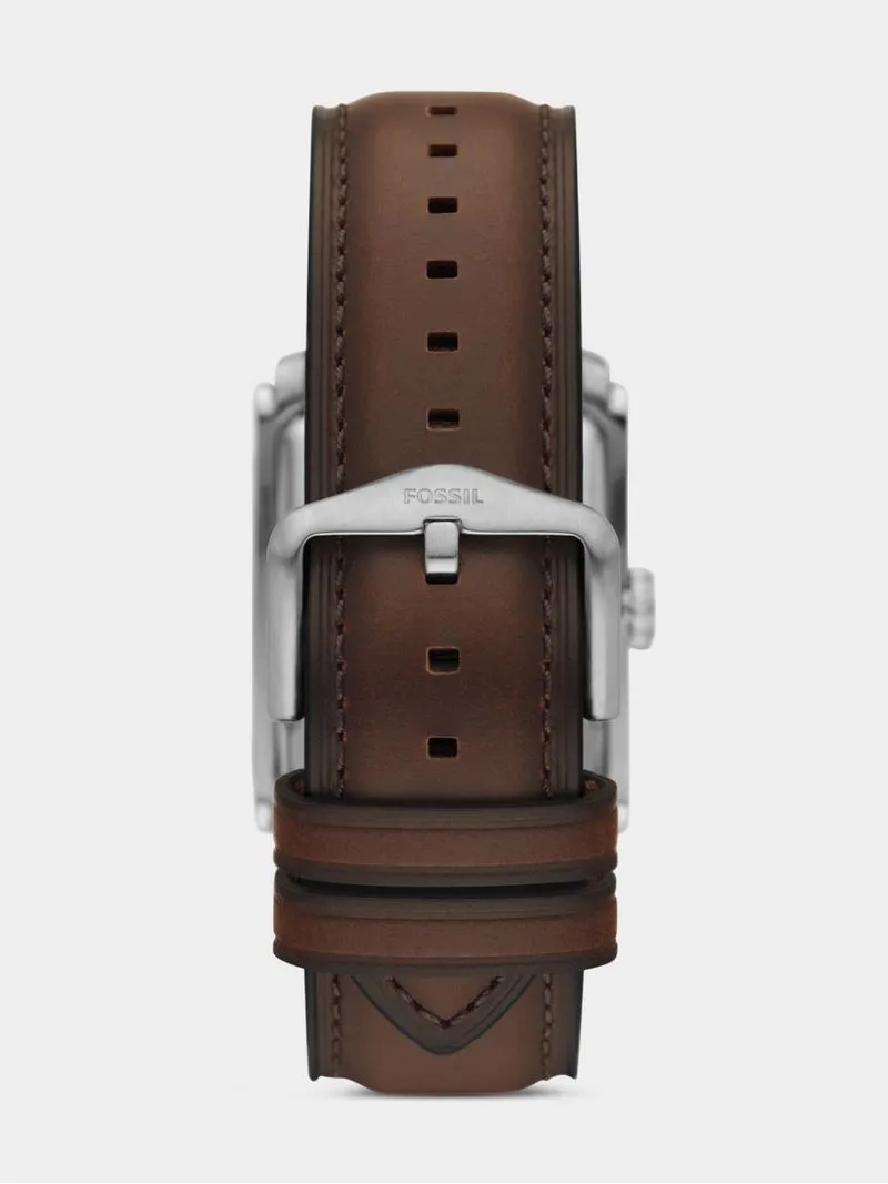 Fossil Carraway Stainless Steel Brown Leather Watch