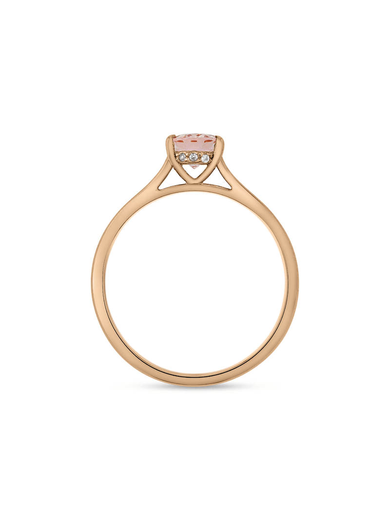 Rose Gold Morganite & Created White Sapphire Twinset Ring