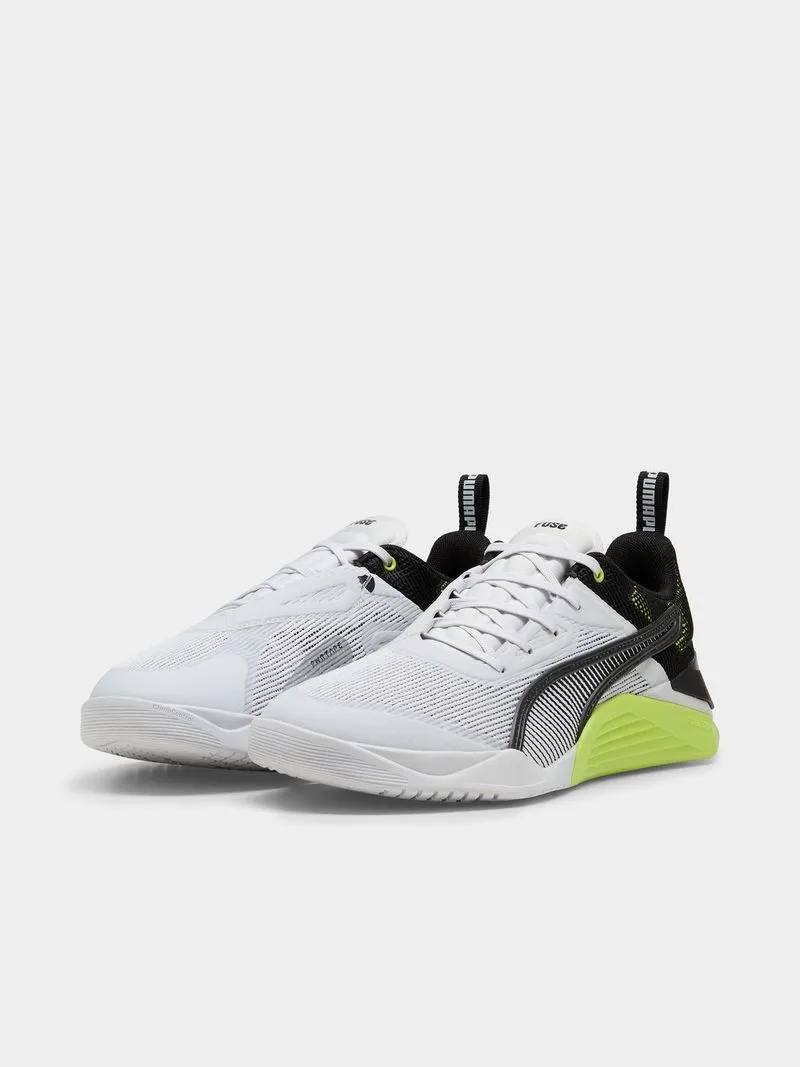 Mens Puma Fuse 3.0 White/Lime/Black Training Shoes