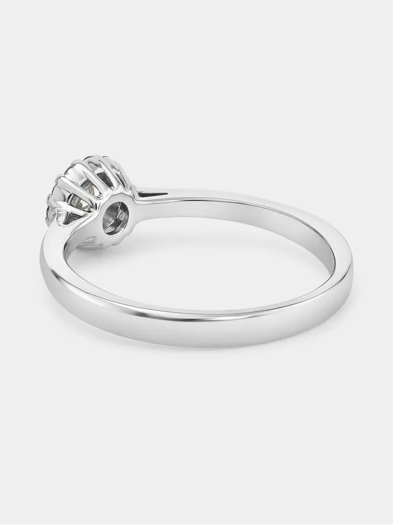 White Gold 0.25ct Diamond Solitaire Halo Ring