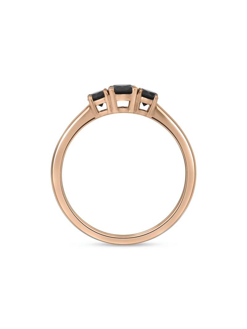Rose Gold 0.53ct Black Diamond Trilogy Ring