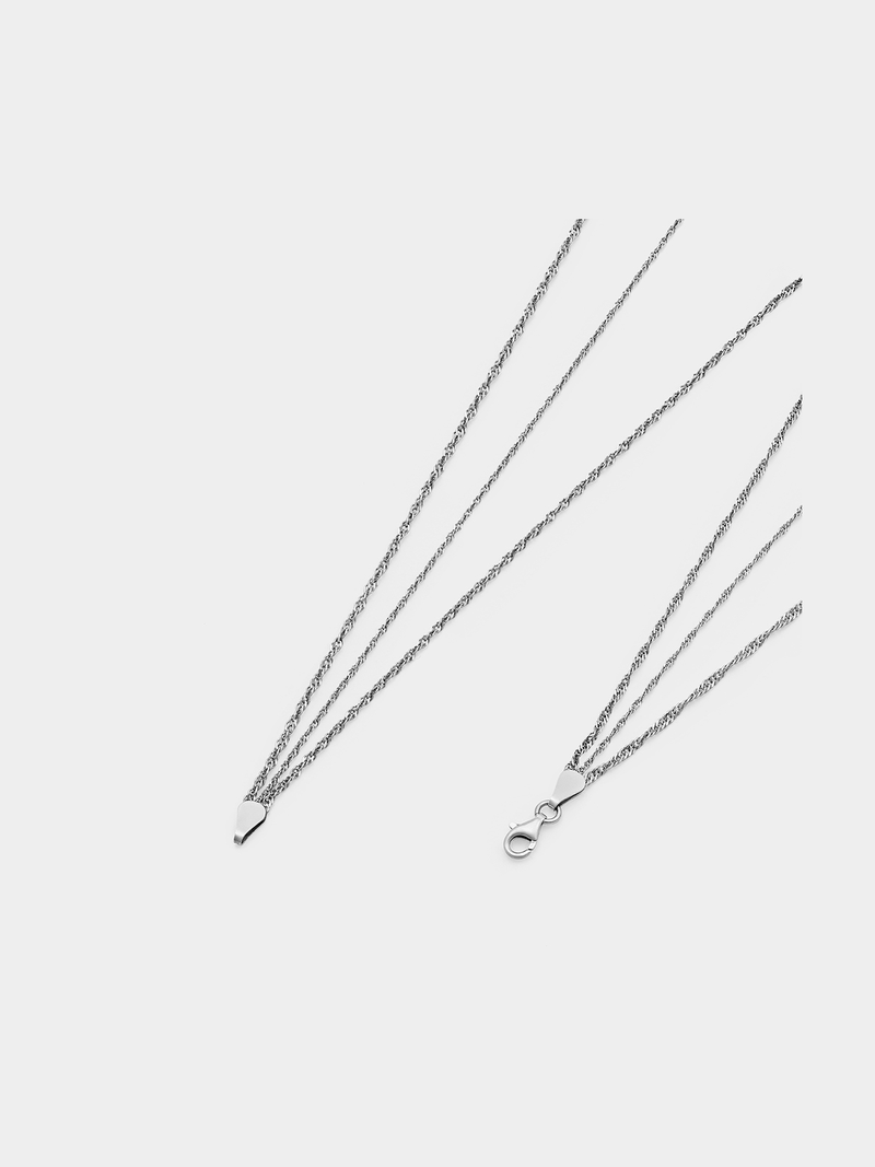 Sterling Silver Women's Triple Singapore Necklace