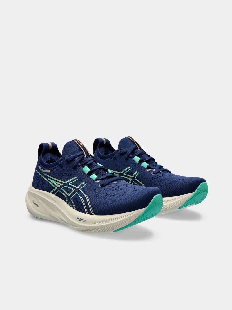 Womens Asics Gel-Nimbus 26 Blue Expanse/Aurora Green Running Shoes
