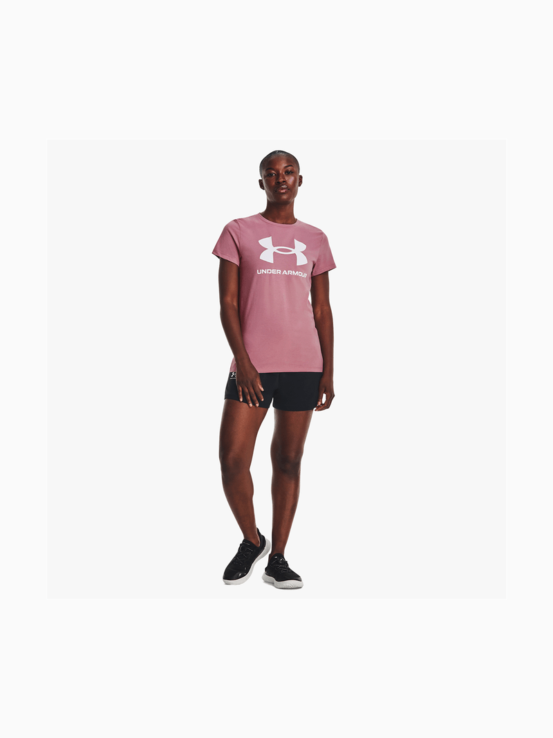 Womens Under Armour Sportstyle Logo Pink Graphc Tee