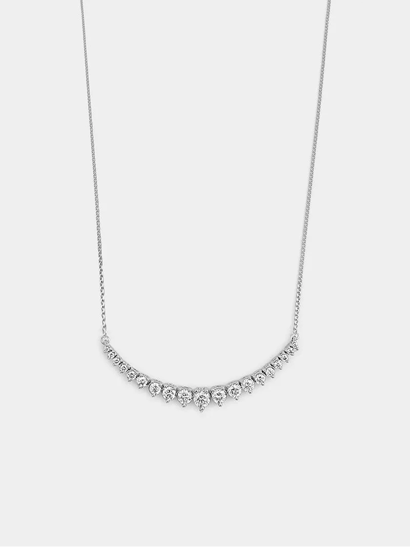 White Gold 0.5ct Lab Grown Diamond Women’s Graduated Necklace