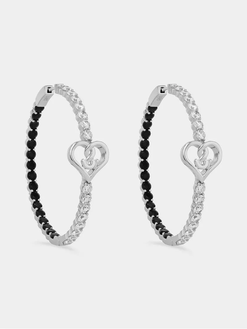 Gert Johan Coetzee Sterling Silver 7ct Black Spinel Love Generation Love Knot Ultimate 7ct Hoop Earrings
