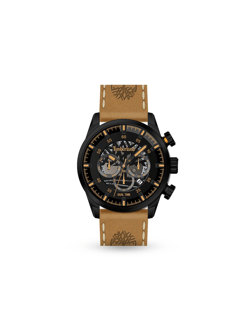 Timberland Men's Henniker Black Dial & Tan Better Leather Chronograph Watch