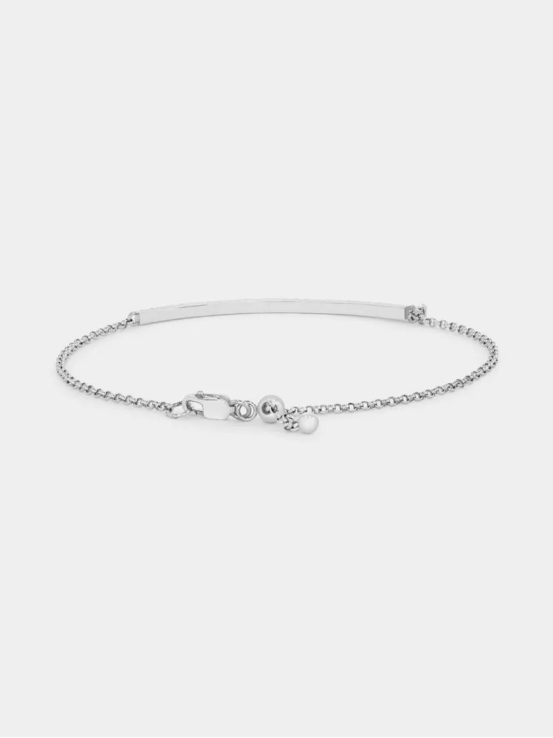 Cheté Sterling Silver Cubic Zirconia Women’s Bar Bracelet