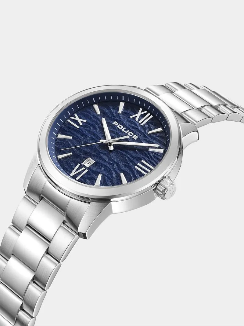 Police Raho Stainless Steel Blue Dial Bracelet Watch