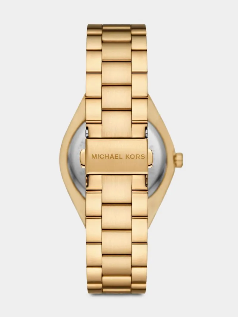 Michael Kors Lennox Turquise Dial Gold Plated Stainless Steel Bracelet Watch