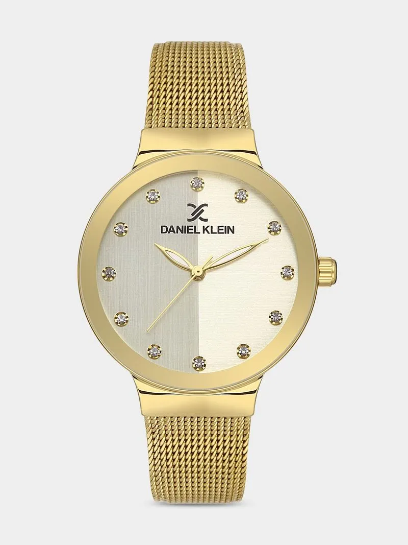 Daniel Klein Gold Plated Gold Tone Dial Mesh Watch