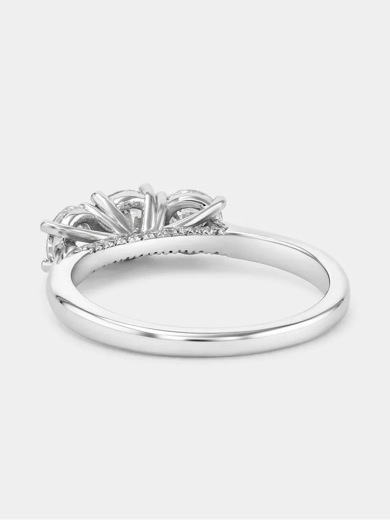 White Gold 1ct Lab Grown Diamond Trilogy Ring