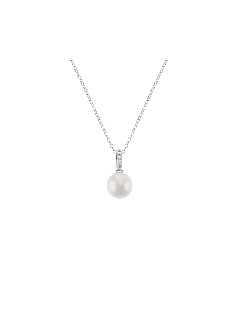 Cheté Sterling Silver Freshwater Pearl & Cubic Zirconia Pendant