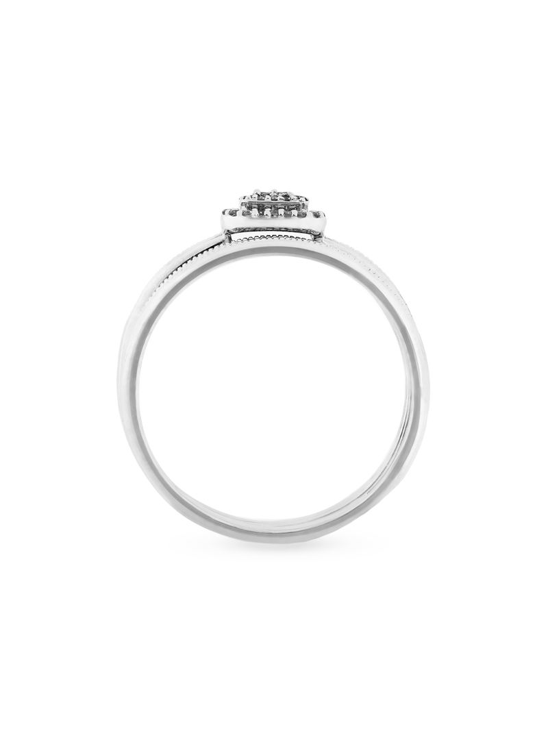 9ct White Gold 0.20ct Diamond Vintage Baguette Bridal Ring Set