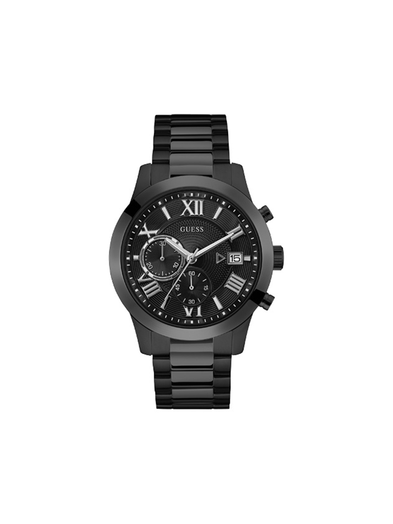 Guess Atlas Black Plated Chronograph Bracelet Watch