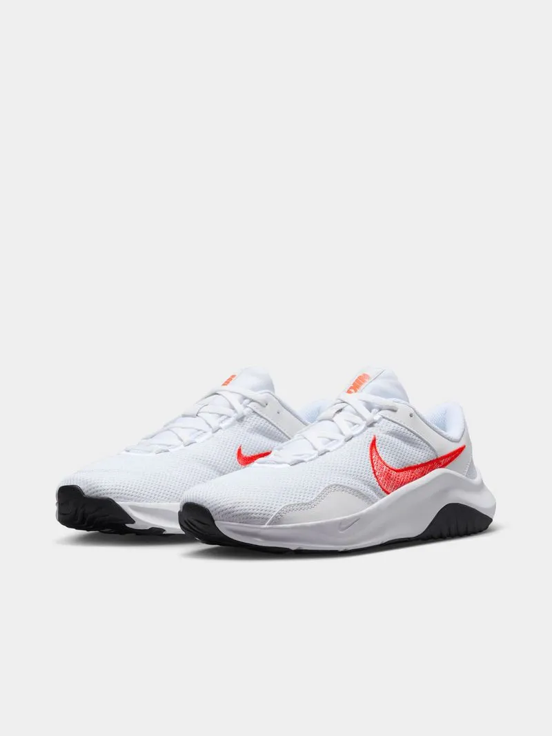 Womens Nike Legend Essential 3 Next Nature White/Crimson Training Shoes