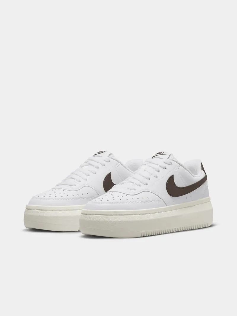 Womens Nike Court Vision Alta White/Brown Sneakers