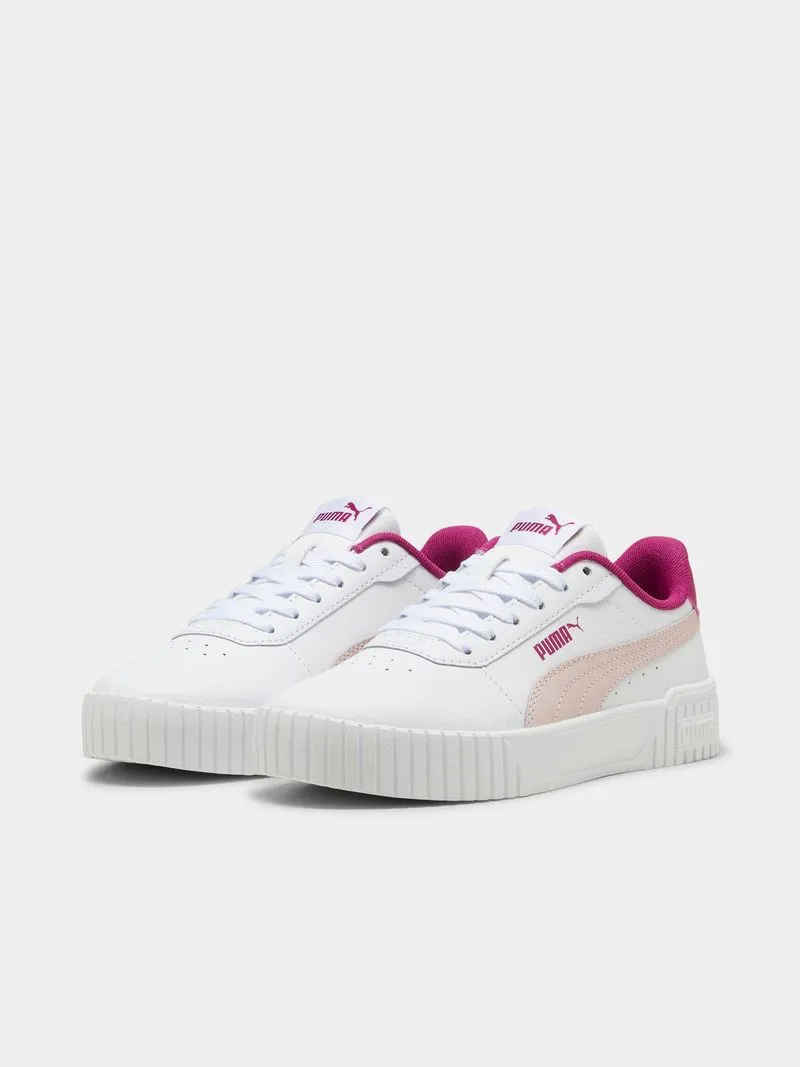 Junior Grade School Puma Carina 2.0 White/Pink/Purple Sneakers