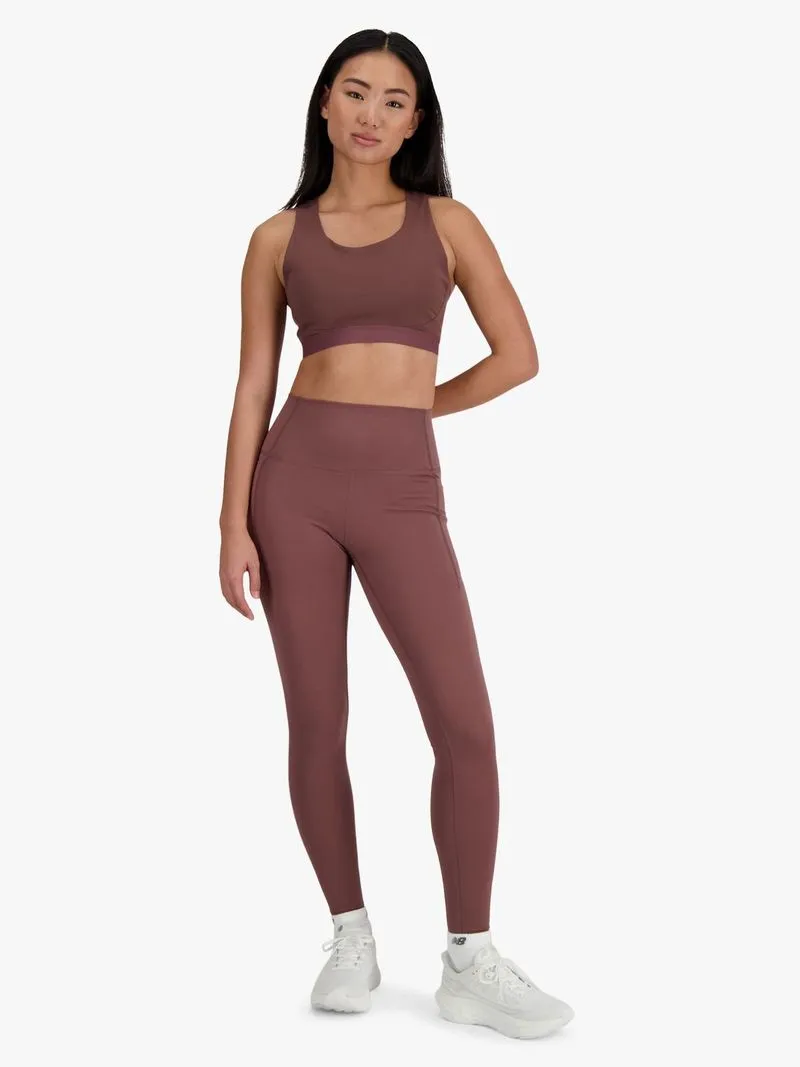 Womens New Balance Athletics Medium Impact Mauve Bra