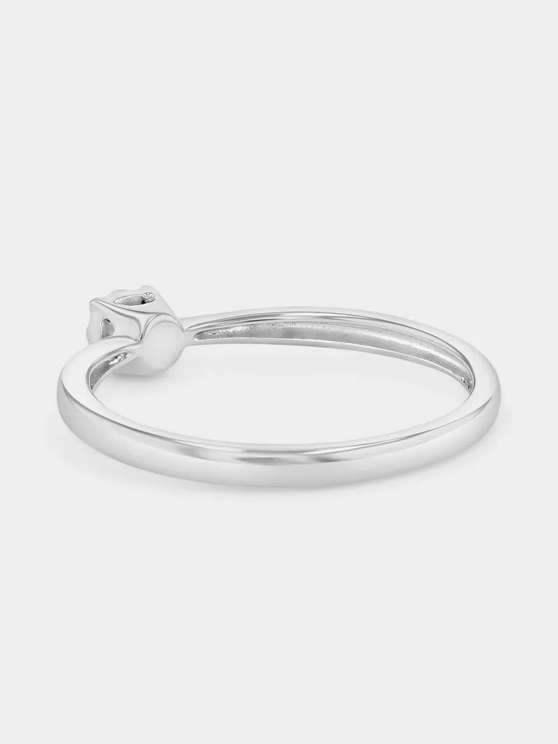 Sterling Silver Lab Grown Diamond Solitaire Ring