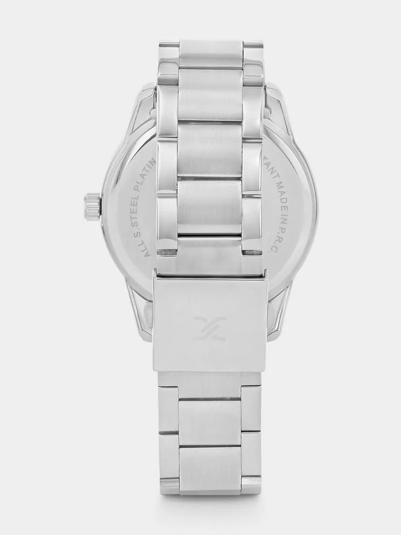 Daniel Klein Silver Plated White Dial Stainless Steel Bracelet Watch