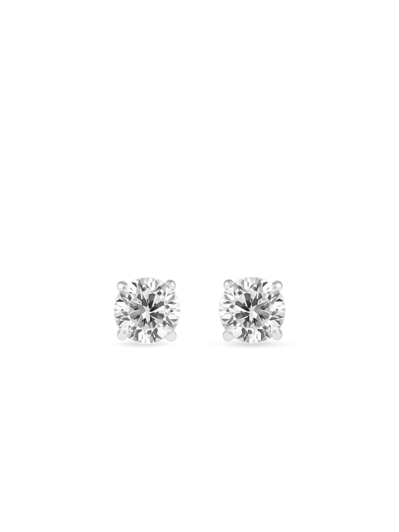 Cheté Sterling Silver with Platinum finish Diamondlite Cubic Zirconia Earrings