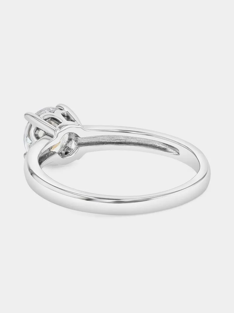 Cheté Sterling Silver Cubic Zirconia Women's Classic Solitaire Ring