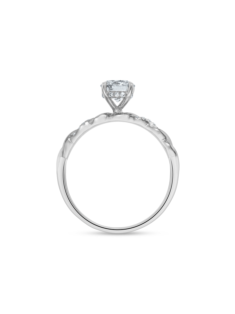 White Gold 0.8ct Lab Grown Diamond Twisted Solitaire Women’s Ring