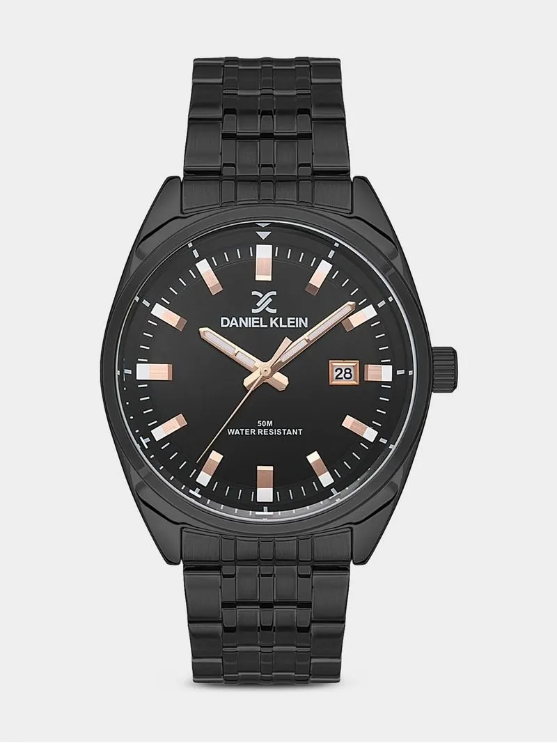 Daniel Klein Black Plated Black Dial Bracelet Watch