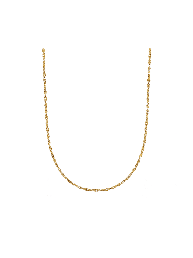 Yellow Gold & Sterling Silver, +- 50cm Singapore Chain