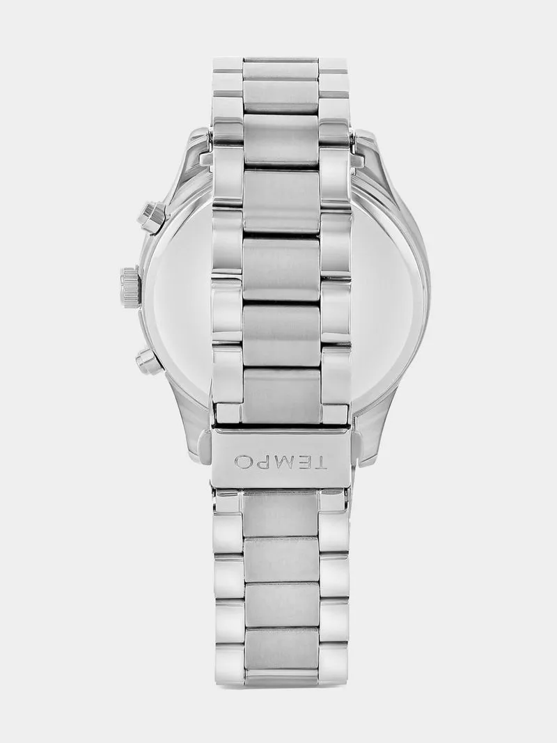 Tempo Silver Plated Silver Tone Dial Bracelet Watch