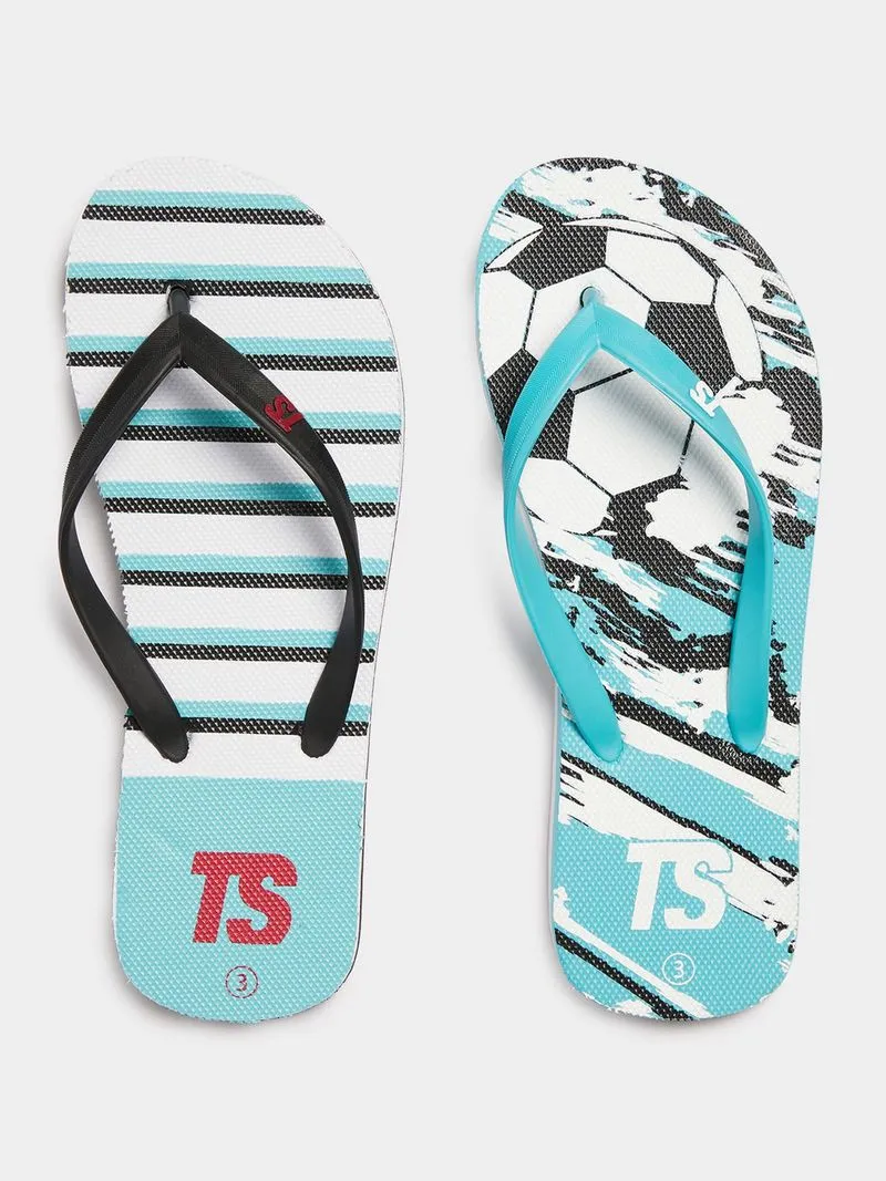 Junior Grade-School 2-Pack Stripe Soccer Black/White Sandals