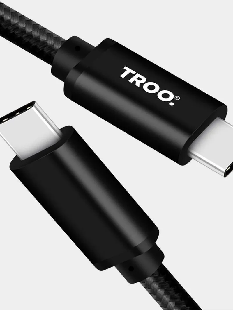 TROO Certified Fast Charge 30W Type-C To Type-C Braided Cable – 3 m