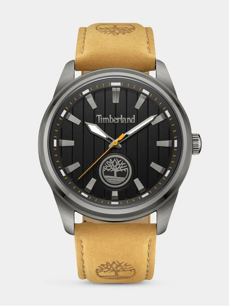 Timberland Northbridge Gunmetal Plated Tan Leather Watch
