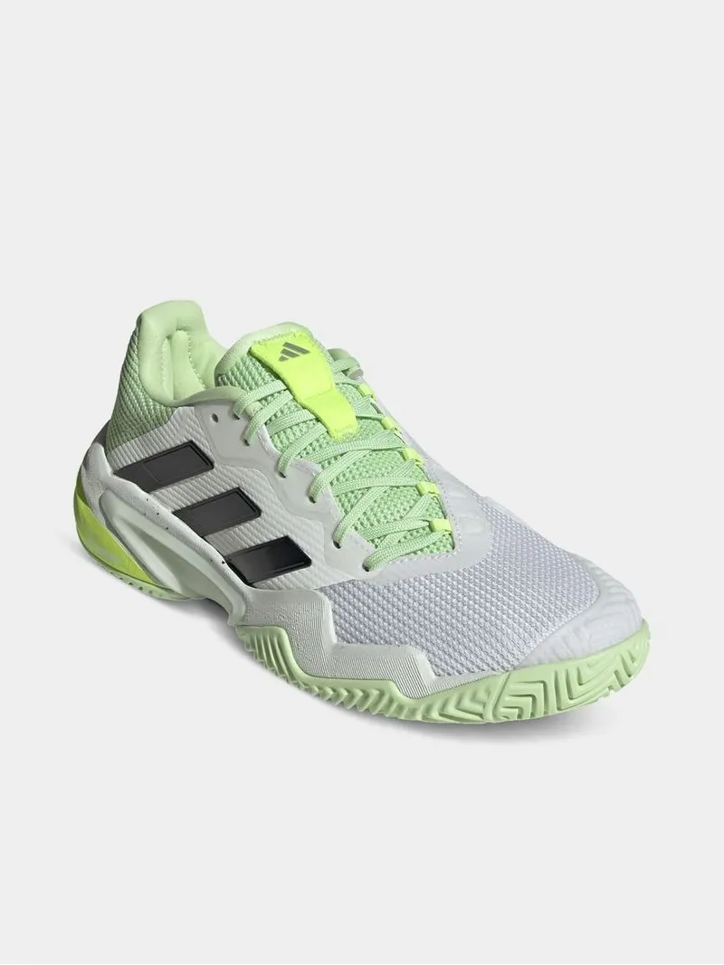 Mens adidas Barricade 13 White/Green Tennis Shoes