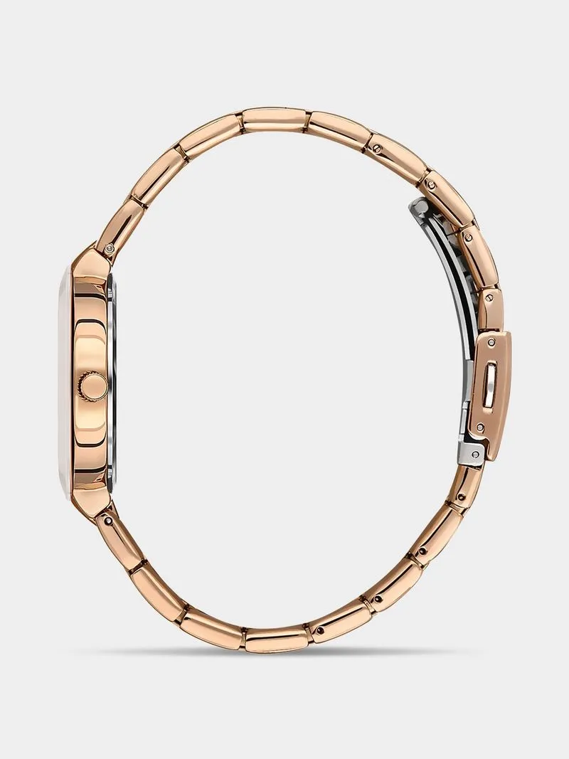 Daniel Klein Rose Plated Silver Toned Dial Two-Tone Stainless Steel Bracelet Watch