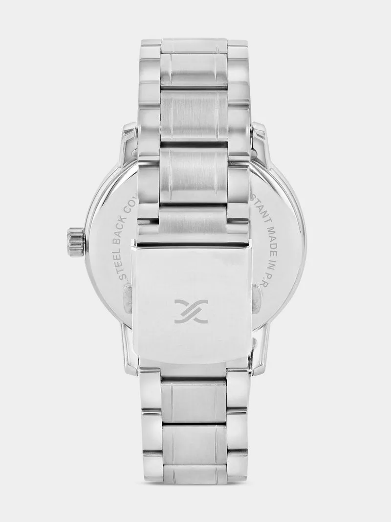Daniel Klein Silver Plated Stainless Steel Bracelet Watch