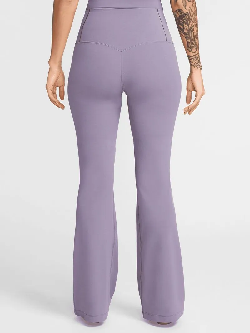 Womens Nike Dri-Fit Zenvy High-Rise Purple Flared Leggings