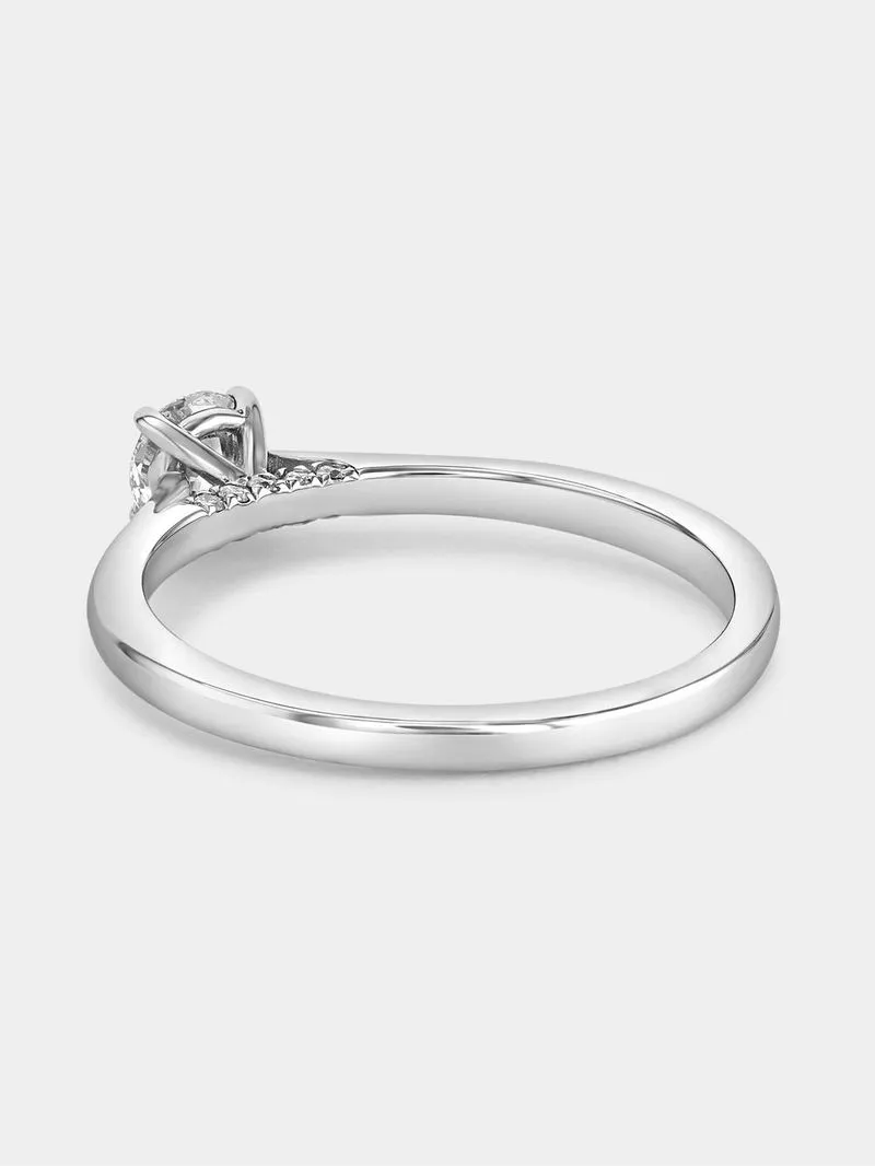 Sterling Silver Lab Grown Woman's 0.25ct Diamond Solitaire Ring