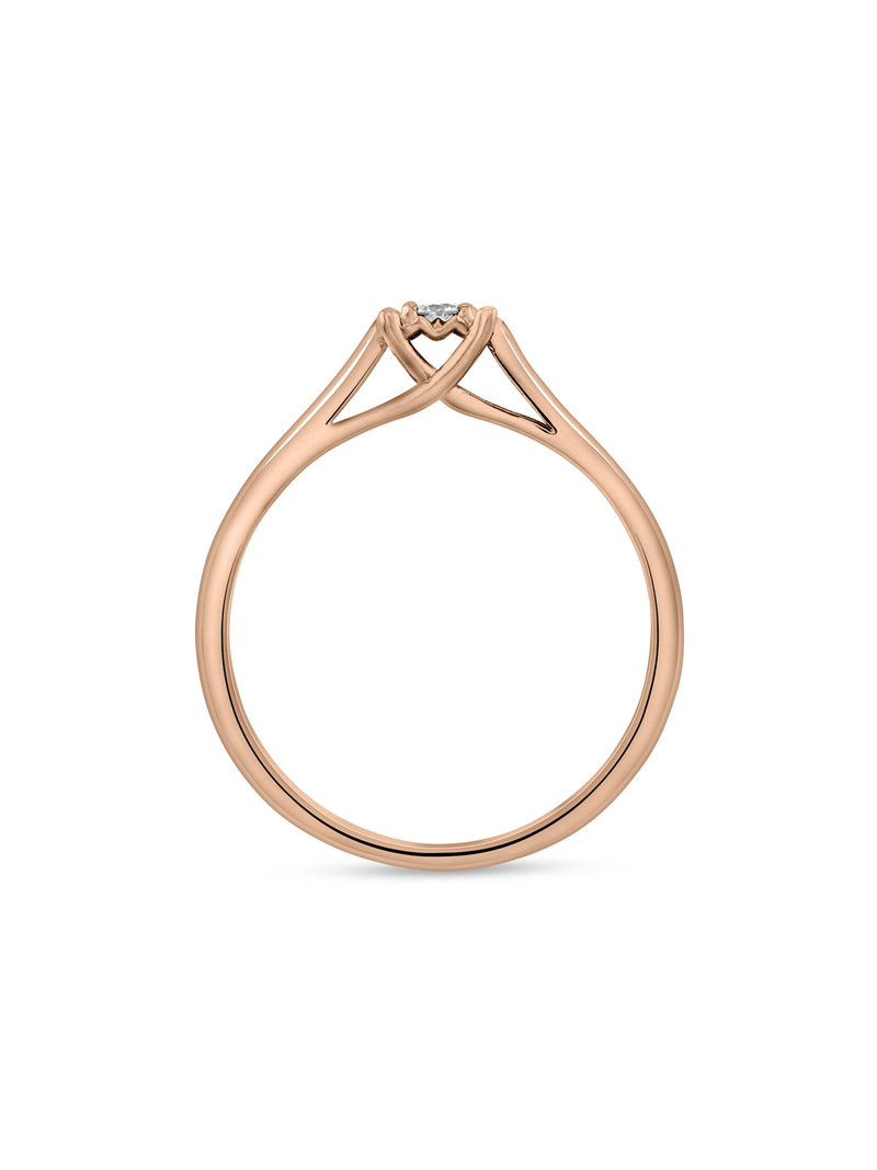 Rose Gold 0.06ct Diamond Illusion Solitaire Ring