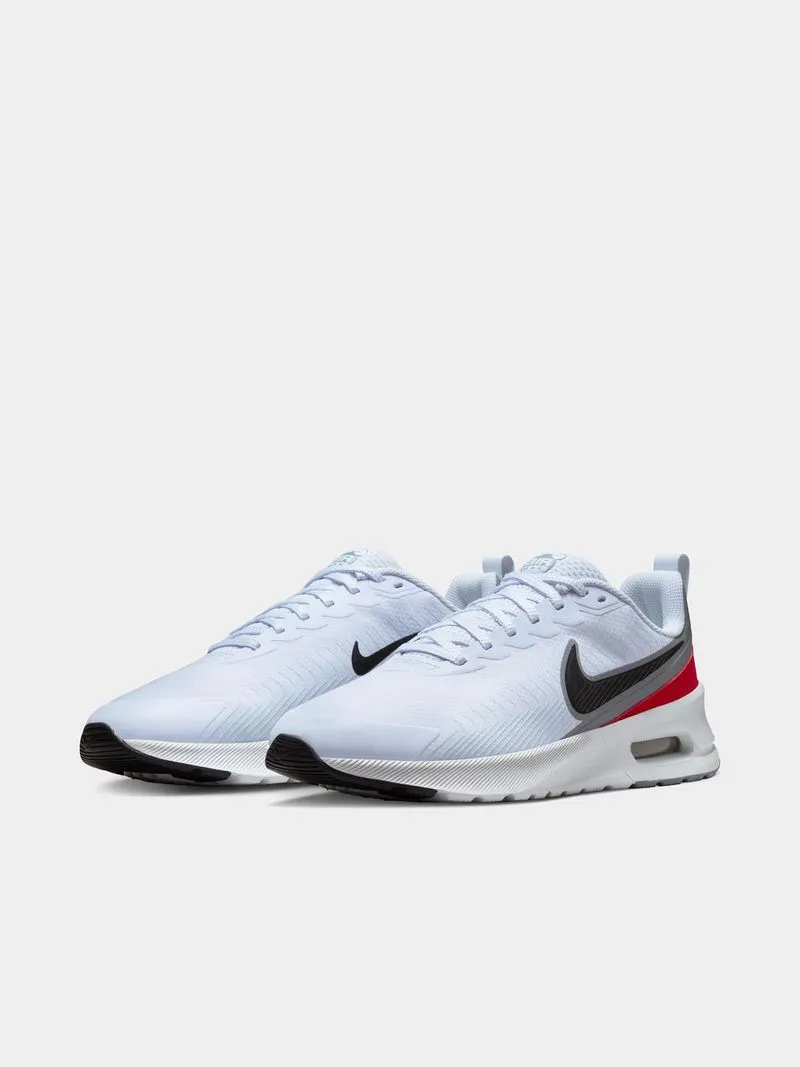 Mens Nike Air Max Nuaxis Grey/White/Red Sneakers