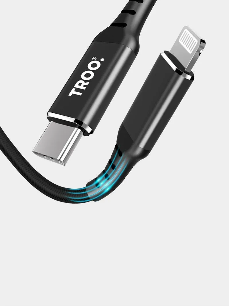 TROO Certified Fast Charge PD 30W Type-C To Lightning MFI Braided Cable - 1 m