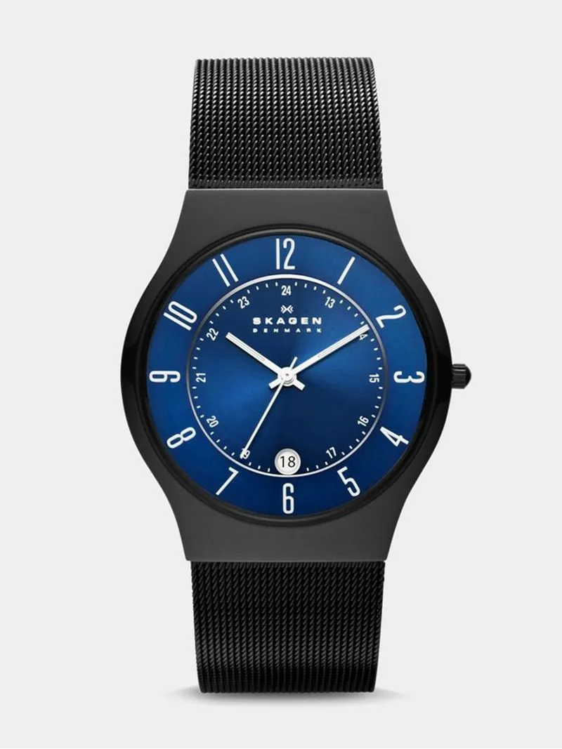 Skagen Men's Sundby Black Titanium Plated & Black Plated Stainless Steel Mesh Watch