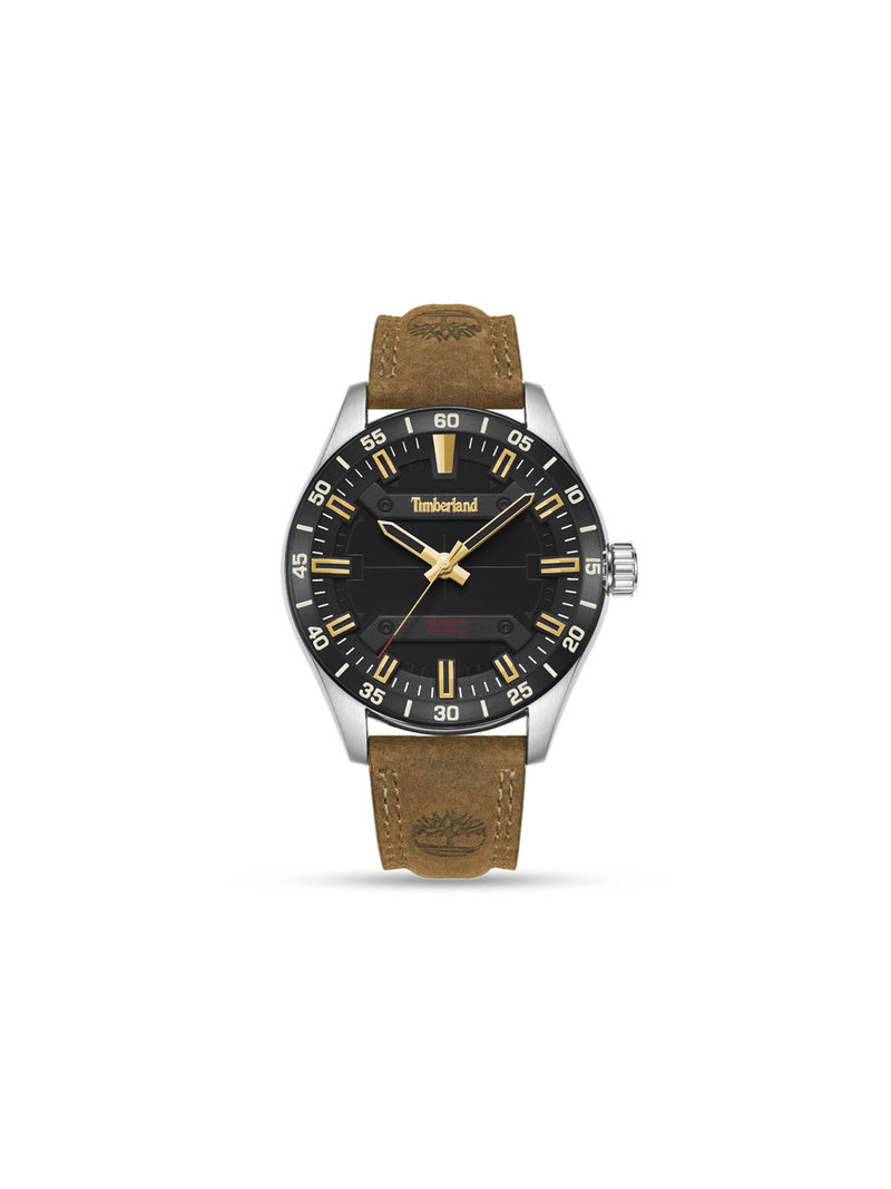 Timberland Men's Calverton Stainless Steel & Tan Better Leather Watch